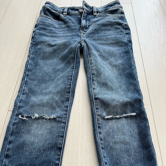 American Eagle mid rise skinny jeans knee cut style size 00 - Picture 2 of 9